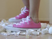 Preview 2 of 5 Months Saving Eggshells Crushing | Pink Sneakers Converse All Star