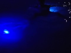 Snuck her naked into the neighbors pool to cool her off at sunset