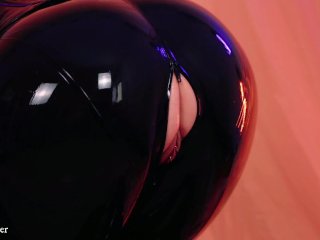 Latex Hot Teasing Video, Rubber Catsuit Arya Grander