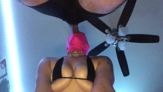 Spit Dripping Breasts Bouncing In The Blowjob Below