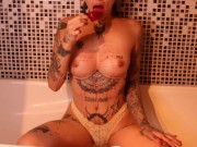 Preview 2 of Alt Babe masturbation with popsicle and piss in the face. uncensored onlyfans @dark.paradise