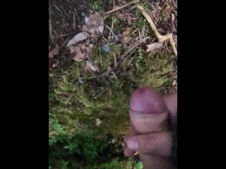 in the woods, masturbation, slow motion cumshot, reality