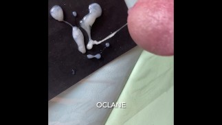 massive ejaculation onto a black paper