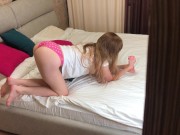 Preview 1 of Step Dad Teaches Step Daughter To Do Blowjob - Cum In Her Mouth - Russian Amateur with Dialogue