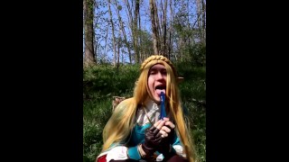 crossdress Zelda floresta blow trap cosplay