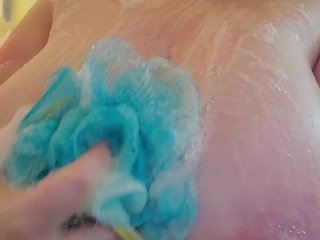 Washing my big titties for you 