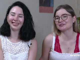 amateur lesbian, lesbian licking tits, bedroom, big tits