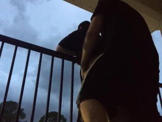 Fuck and Suck on the back Porch during Stormy Weather
