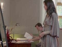Video ULTRAFILMS Beautiful Anna Jolie meets her tailor to take some measurements but ends up fucking him
