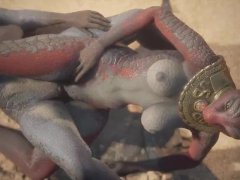 Two Dragon Beauties Scissor For Each Others Enjoyment