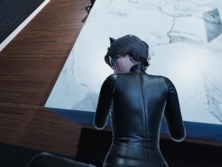 anime uncensored, catwoman, 60fps, handjob