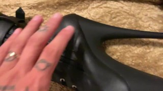 High heels boots worship and sex with my wife