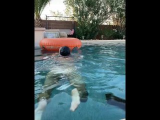 latina, pool, vertical video, cum