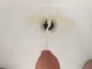 Preview 2 of Making a piss puddle in the bath tub in slow motion
