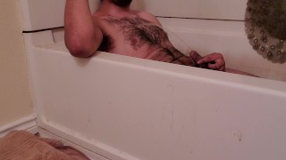 hairy latino pees on chest