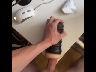 Anal toy on desk fun