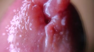 macro extremo close-up de orgasmo intenso de gozadas