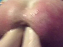 Double fisting my hubby’s ass