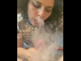 Xoco-Latina doing a Smoking Blowjob - Smoking Fetish Homemade PART I