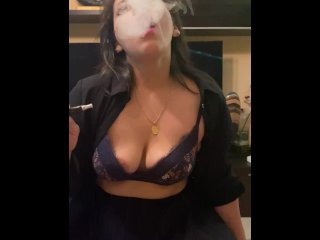 smoking blowjob, milf, smoking fetish, mother