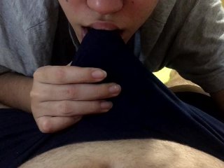 amateur, teen, clothed masturbation, handjob in pants