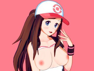 big tits, hilda, anime, rule 34 pokemon