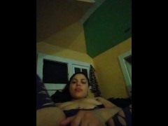 sexy milf latina pleasing herself wearing purple lingerie ;D