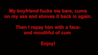 Boyfriends Bareback Morning Fuck. Cum on Ass & Face/Mouth