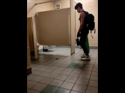 Preview 2 of college skater doesn't care who sees in school bathroom
