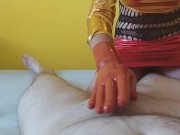 Preview 1 of Tripple orgasm latex handjob using cock ring and massage oil