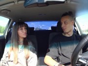 Preview 2 of FAKE TAXI YOUTUBE SHOW WITH SEXY GIRL PT 2