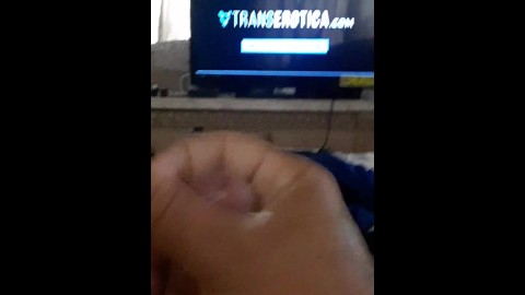 Hot guy jacking off to tranny porn part 3