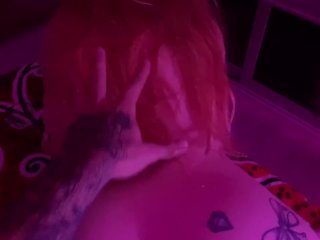 Sexy Tattoed Redhead Smokes Weed, Sucks Dick and Gets Fucked After Bath 
