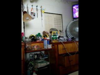 I jack off while roommate changes to leopard bathing suits part 3