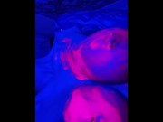Preview 6 of babe in neon in paint plays with pussy