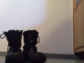 shoe fetish, solo male, gear, combat boots