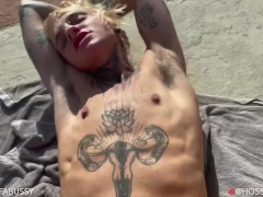Video Hot Bi Big Dick Daddy Muscle Hunk & Sexy Tattooed FTM Outdoor Passionate Sex Fucking By The Pool