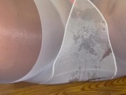 Preview 2 of BBW Pissing through white pantyhose