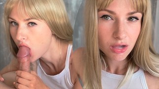 Girl Sucks Cock and Swallows Lots of Sperm