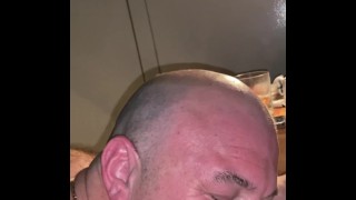AMATEUR BIG DICK BALD GUY SERIOUSLY BLOWING OFF STEAM AFTER SEX!!!