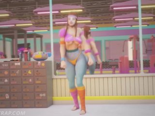 Brigitte Dancing in the Gym (no bra!)