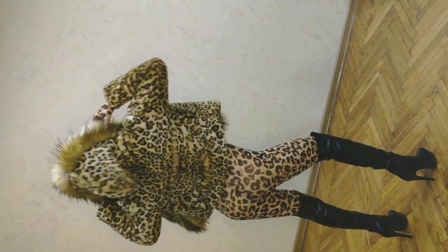 Asian Sissy Ladyboy in Sexy Leopard Coat and Leopard Suit and in High Heels  Showing her Sexy Body - Pornhub.com