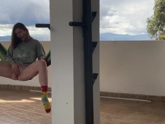 Gringa Orgasmo A Chorro en la hamaca