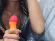Preview 1 of cute asian babe sucks her dildo wishing it was you