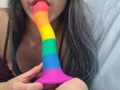 Video cute asian babe sucks her dildo wishing it was you
