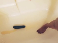 Listen and watch hot piss run down my thighs