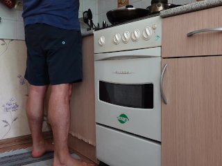 desperate pee in the kitchen