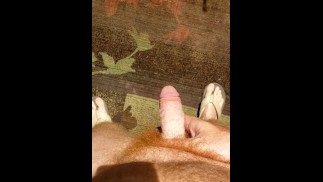 Hairy ginger pissing on a rug, a outdoor rug! Firebush!