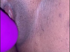 Ebony Masturbates to orgasm with contraction