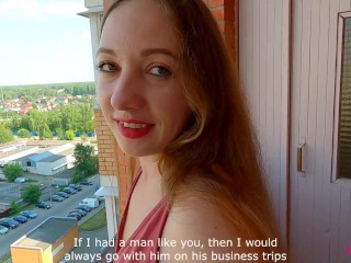 Seksowna Sąsiadka Na Publicznym Balkonie Chciała Dostać Moją Spermę Na Swoje Majtki! Ryzykowne Publi